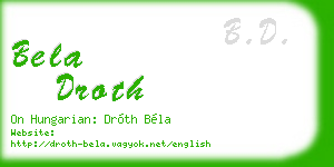 bela droth business card